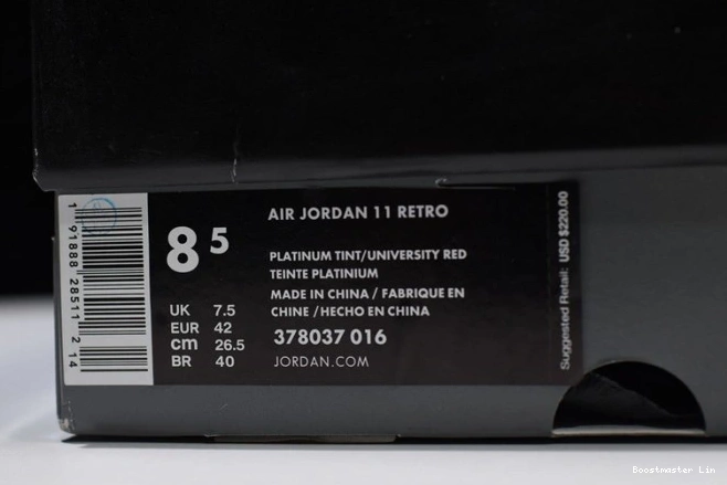 Bmlin shoes Tint Jordan Platinum Retro 378037-016 Air 11 0809